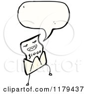 Cartoon Of An Envelope And Letter With A Conversation Bubble Royalty Free Vector Illustration by lineartestpilot