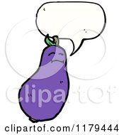 Cartoon Of An Eggplant With A Conversation Bubble Royalty Free Vector Illustration