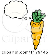 Cartoon Of A Carrot With A Conversation Bubble Royalty Free Vector Illustration