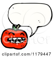 Cartoon Of An Apple With A Conversation Bubble Royalty Free Vector Illustration
