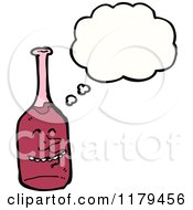 Cartoon Of A Bottle Of Alcohol With A Conversation Bubble Royalty Free Vector Illustration