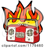 Poster, Art Print Of Flaming Cassette Player