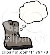 Cartoon Of A Boot Thinking Royalty Free Vector Illustration