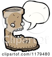 Cartoon Of A Boot Speaking Royalty Free Vector Illustration
