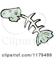 Cartoon Of A Fish Skeleton Royalty Free Vector Illustration