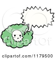 Cartoon Of A Skull On A Cloud Speaking Royalty Free Vector Illustration