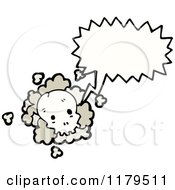 Cartoon Of A Skull On A Cloud Speaking Royalty Free Vector Illustration