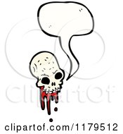 Cartoon Of A Bloody Skull Speaking Royalty Free Vector Illustration