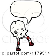Cartoon Of A Walking Skull Speaking Royalty Free Vector Illustration