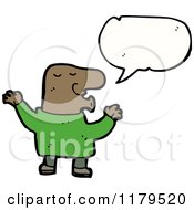 Cartoon Of A Whistling African American Man Speaking Royalty Free Vector Illustration