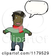 Cartoon Of An African American Man Speaking Royalty Free Vector Illustration