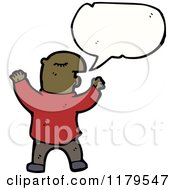 Cartoon Of A Whistling African American Man Speaking Royalty Free Vector Illustration