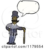 Cartoon Of An African American Man With A Cane Speaking Royalty Free Vector Illustration
