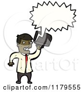Cartoon Of An African American Businessman Speaking Royalty Free Vector Illustration