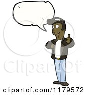 Cartoon Of An African American Man Speaking Royalty Free Vector Illustration