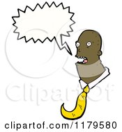 Cartoon Of A Bald African American Man Speaking Royalty Free Vector Illustration