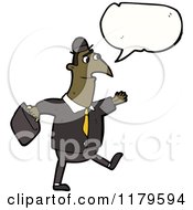 Cartoon Of An African American Businessman Speaking Royalty Free Vector Illustration