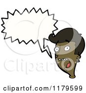 Cartoon Of An African American Mans Head Speaking Royalty Free Vector Illustration