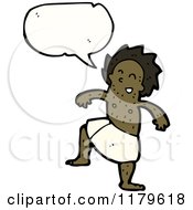 Cartoon Of An African American Man In A Bath Towel Speaking Royalty Free Vector Illustration by lineartestpilot