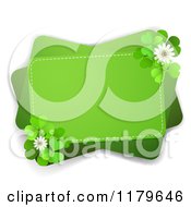 Poster, Art Print Of Green Rectangles With Clover Flowers And Shamrocks On White