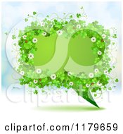 Clipart Of A Speech Balloon Framed In Shamrocks Flowers And Ladybugs Royalty Free Vector Illustration