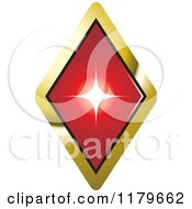 Poster, Art Print Of Red Ruby Or Diamond In A Gold Setting
