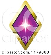 Poster, Art Print Of Purple Diamond In A Gold Setting
