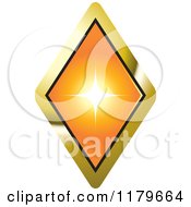 Poster, Art Print Of Orange Diamond In A Gold Setting