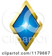 Poster, Art Print Of Blue Diamond In A Gold Setting