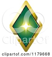 Poster, Art Print Of Green Emerald Or Diamond In A Gold Setting