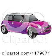 Poster, Art Print Of Purple Mini Cooper Car