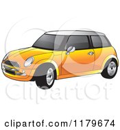 Poster, Art Print Of Orange Mini Cooper Car