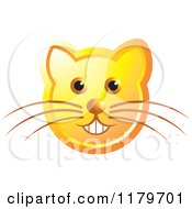 Smiling Orange Cat Face With Whiskers