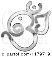 Poster, Art Print Of Shiny Reflective Silver Om Or Aum Hinduism Symbol