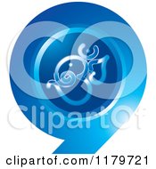 Clipart Of A Blue Om Or Aum Hinduism Number Nine Royalty Free Vector Illustration by Lal Perera