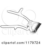 Clipart Of A Black And White Pair Of Hair Cutting Clippers Royalty Free Vector Illustration