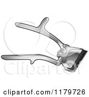 Clipart Of A Silver Pair Of Hair Cutting Clippers Royalty Free Vector Illustration by Lal Perera