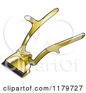 Clipart Of A Gold Pair Of Hair Cutting Clippers Royalty Free Vector Illustration