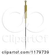 Clipart Of A Gold Acupuncture Needle Royalty Free Vector Illustration by Lal Perera