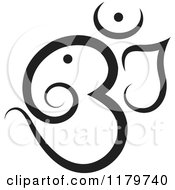 Clipart Of A Black And White Om Or Aum Hinduism Symbol Royalty Free Vector Illustration by Lal Perera #COLLC1179740-0106
