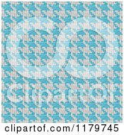 Poster, Art Print Of Seamless Blue And White Houndstooth Pattern