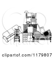 Poster, Art Print Of Pile Of Black And White Furniture