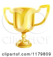 Clipart Of A Gold Trophy Cup Royalty Free Vector Illustration by AtStockIllustration