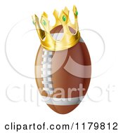 Cartoon Of A Gold Crown On An American Football Royalty Free Vector Clipart by AtStockIllustration