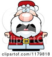 Cartoon Of A Scared Chubby Santa Royalty Free Vector Clipart
