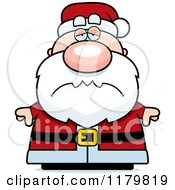 Cartoon Of A Depressed Chubby Santa Royalty Free Vector Clipart
