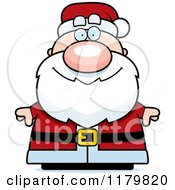 Cartoon Of A Happy Chubby Santa Royalty Free Vector Clipart by Cory Thoman