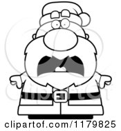 Poster, Art Print Of Black And White Scared Chubby Santa