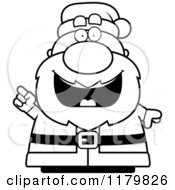Poster, Art Print Of Black And White Smart Chubby Santa With An Idea