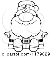 Poster, Art Print Of Black And White Sitting Chubby Santa